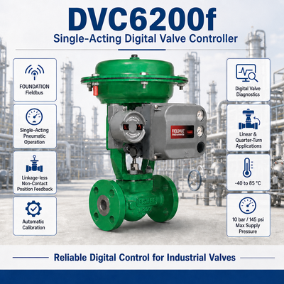FD DVC6200F Tek Etkili Dijital Valf Kontrol Cihazı FOUNDATION Fieldbus Akıllı Valf Konumlandırıcı
