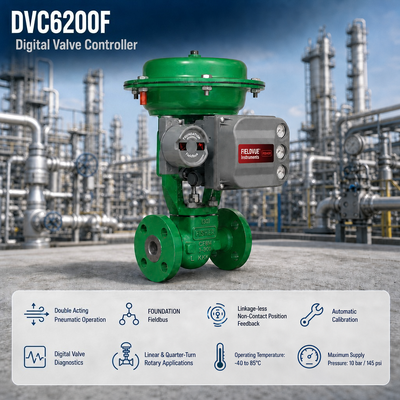 DVC6200F FD Çifte Eylemli FOUNDATION Fieldbus Akıllı Valf Denetleyicisi Dijital Valf Konumlandırıcı Tedarikçisi