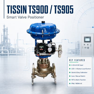 Tissin TS900 TS905 Akıllı Valf Konumlandırıcı 4-20mA HART Paslanmaz Çelik Dijital Kontrol Valf Konumlandırıcı