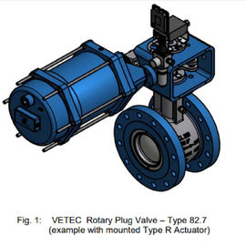 Sınıf 150 - Sınıf 300 Pnömatik Aktüatör Rotary Plug Valve ANSI Sürümü