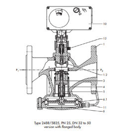 Alaşımlı / Çelik Elektrikli Aktüatör DIN Akış Düzenleyicisi Akış Kontrolü PN 16 - PN 25 Basınç Derecesi