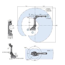 Yaskawa Motoman 6 Eksenli, Genişletilmiş Ulaşmalı AR2010 Kaynak Robotu, YRC1000 Robot Kontrol Cihazı ile hızlı ve güçlü teklifler