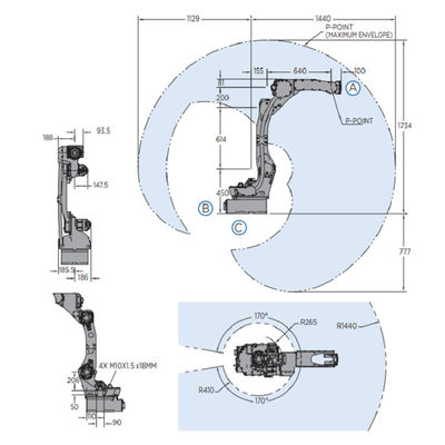 Kaynak İçin 6 Eksenli Robot Kol AR1440 12kg Yük 1440mm Hızlı ve Doğru Ark Kaynak Robotuna Ulaşın