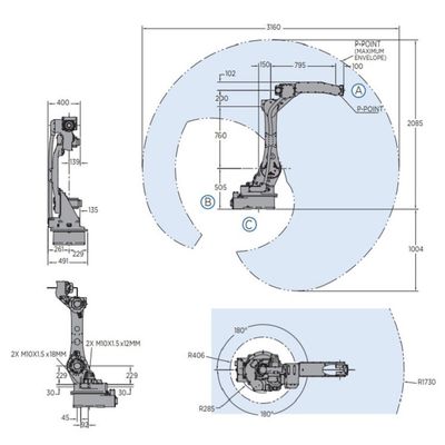 Endüstriyel Robot 6 Eksenli AR1730 25kg Taşıma Yükü İçin Hızlı ve Doğru YRC 1000 Denetleyici Ark Kaynak Robotu
