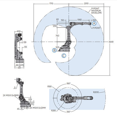 AR2010 Kaynak Yükü İçin 6 Eksenli Robot Kolu 12kg Reach 2010mm Hızlı ve Doğru Ark Kaynak Robotu