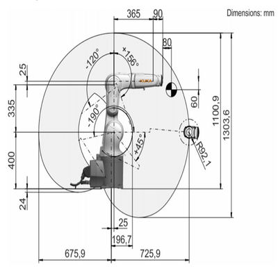 KR 6 R700-2 Yükü 6.8kg Reach 726mm 6 Eksen Paletleme Robotu