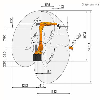 KR16 R1610-2 Yük 20Kg Ulaşan 1612mm Kaynak Robot Kolu
