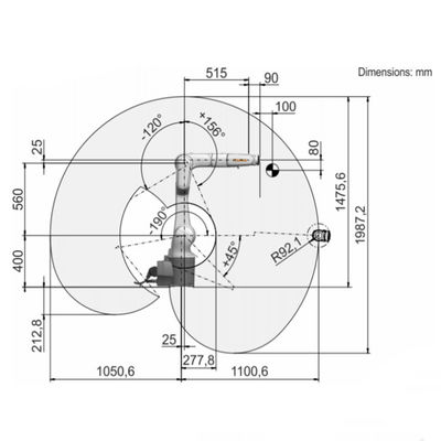 KR 10 R1100-2 Taşıma Yükü 11.1Kg Uzanma 1101mm Robotik Kaynak