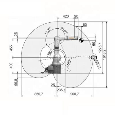 KR 6 R900-2 Yükü 6.7kg 901mm 6 Eksenli Robotik Kaynak