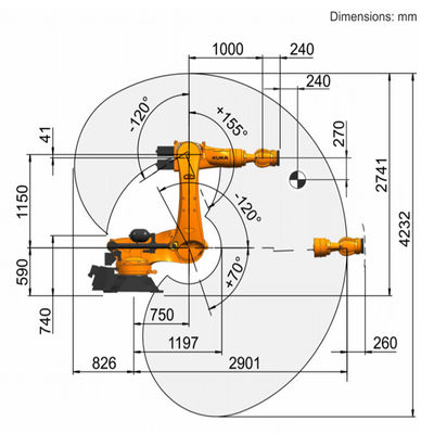 KR 270 R2900 Ultra K Yük 270kg Erişim 2901mm 6 Eksenli Nokta Kaynak Robotu
