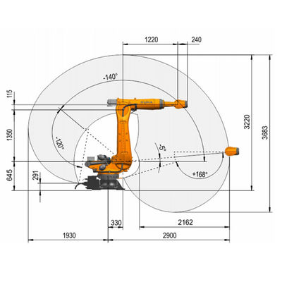 KR 240 R2900-2 Yük 313kg Erişim 2900mm 6 Eksen Punta Kaynak Robot