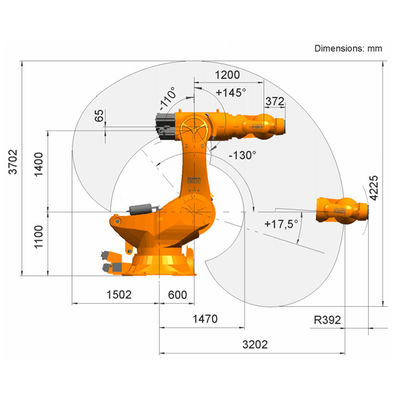 KR 1000 Titan Yükü 1000kg Erişim 3202 mm KR C4 Denetleyici Paletleme Robotu
