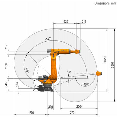 KR 210 R2700-2 F 6 Eksen Yük 275kg Erişim 2701mm Zemine Montaj Taşıma Robotu