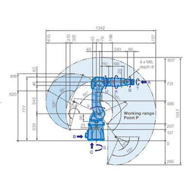 Yaskawa MOTOMAN GP8 Endüstriyel Araç Boyama Robot Kolu