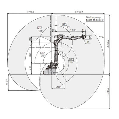 BA006L 6 Eksen Yükü 6kg Erişim 2036mm Kolay Yönetim Ark Kaynak Robotu
