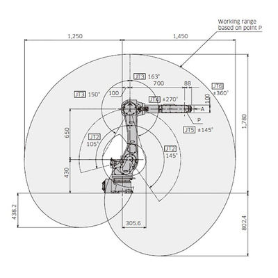RA010N 6 Eksen Yükü 10kg Erişim 1450mm Becerikli ve Esnek Ark Kaynak Robotu