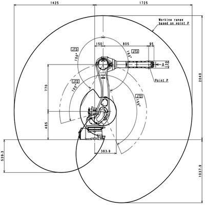 Robotik Kawasaki Ark Kaynağı RA020N Reach 1725mm Ark Kaynağı Robotu