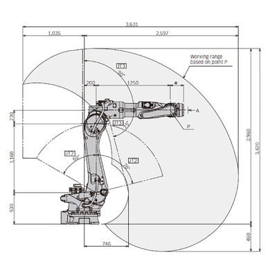 BX200L 6 Eksen Yükü 200kg Ulaşmak 2597mm Yüksek Hızlı Nokta Kaynak Robotu