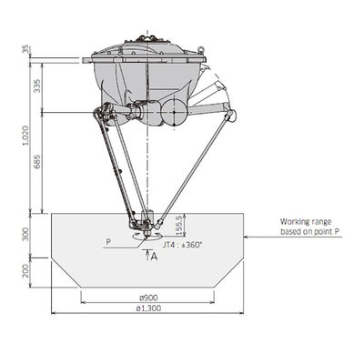 YF003N 4 Eksen Yük 3kg Yüksek Hızlı Alma ve Yerleştirme Robotik Kol