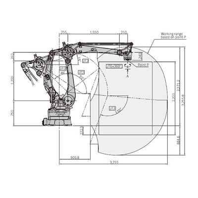 CP180L 4 Eksen Yükü 160kg Erişim 3255mm Yüksek Hızlı Paletleme Robotu