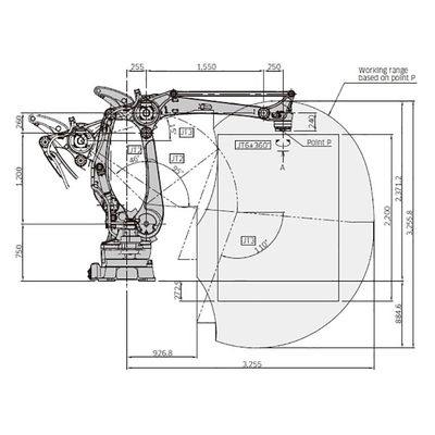 CP500L Yük 500kg Erişim 3255mm 4 Eksen Yüksek Hızlı Paletleme Robotu