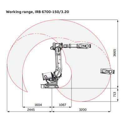 IRB6700-150 / 3.2 Malzeme Taşıma Ekipmanı Parçaları ve Diğer Kaynak Ekipmanları İçin CNC Robot Kolu ile