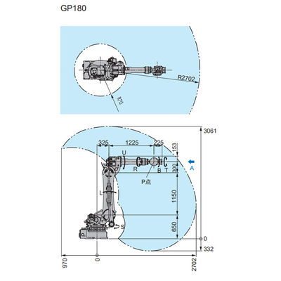 Motoman GP180'in 2702mm Reach Endüstriyel Robotlu 6 Eksenli Robot Kolu Alma ve Yerleştirme Makinesi