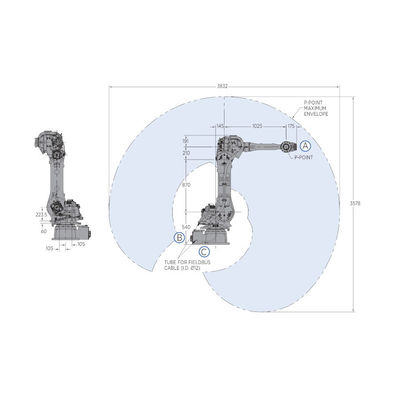 Ark Kaynaklı ve Otomatik Manipülatör Olarak 50KG Yüklü Motoman GP50'nin Endüstriyel Robotik Kolu