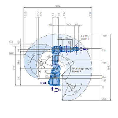 YASKAWA MOTOMAN GP7 Robot kolu 6 Eksenli Robot, 7 kg Taşıma Yükü ile