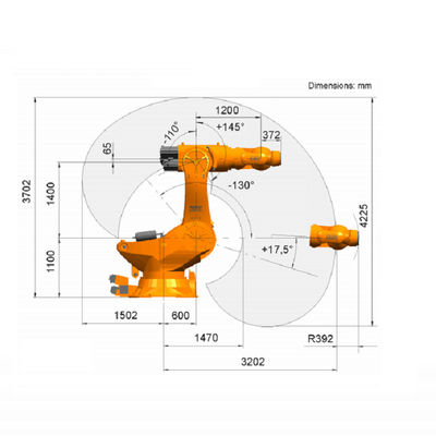 1000 kg nominal yük kapasiteli 6 Eksenli endüstriyel robotik kol endüstriyel robot kuka endüstriyel robot