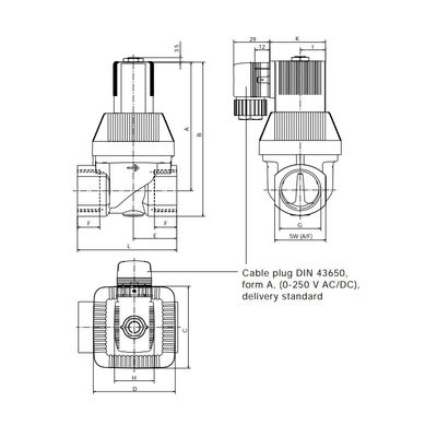 Tip 6221 Piston Valf 2/2 Yollu Servo Destekli Yüksek Darbeli ve Basınçlı Hava İçin Solenoid Valf Olarak
