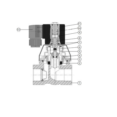 Tip 6221 Piston Valf 2/2 Yollu Servo Destekli Yüksek Darbeli ve Basınçlı Hava İçin Solenoid Valf Olarak