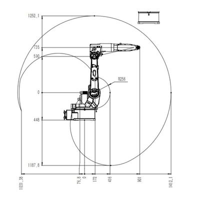 MIG Kaynak Robotu Kaynak Robotu TKB1400-6KG-1412mm Robotik Kaynak Makinesi