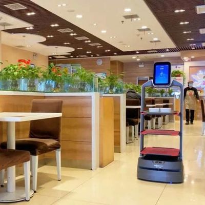 Gıda Teslimatı İçin Otomatik Navigasyonlu Servis Robotu Çin Yapay Zeka Robotu