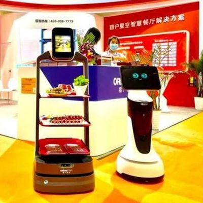 Gıda Teslimatı İçin Otomatik Navigasyonlu Servis Robotu Çin Yapay Zeka Robotu