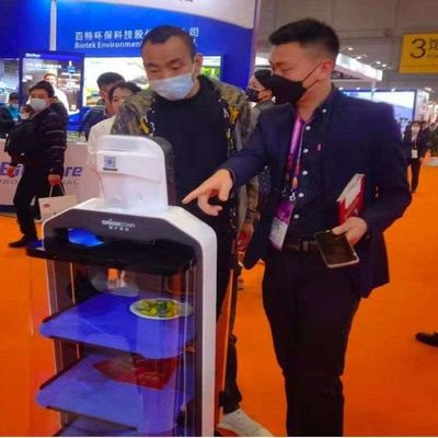 Gıda Teslimatı İçin Otomatik Navigasyonlu Servis Robotu Çin Yapay Zeka Robotu