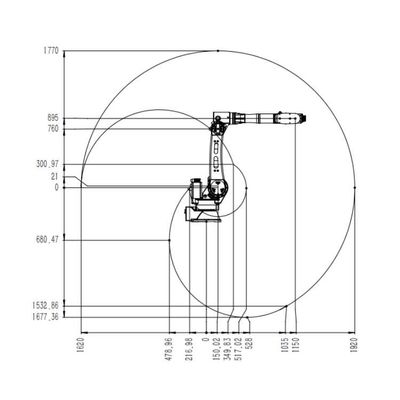 Robotik TKB2690-20KG-1921mm Robotik Kol Manipülatör 6 Eksen Taşıma Robotu