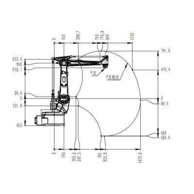 6 Eksen Robotik Kol Boyama TKB4600-12KG-1435mm Boyama Robotu Olarak Boyama İçin