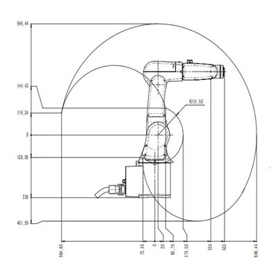 Malzeme Taşıma Robotu TRB050-3kg-616mm Universal Robot Olarak 6 Eksenli Robotik Kol