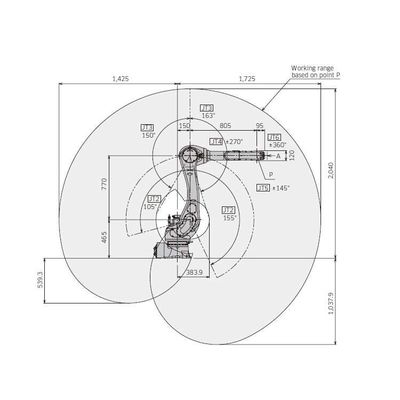Robot kaynak kolu 6 Eksen RA020N Diğer kaynak ekipmanları olarak CNGBS kaynak konumlandırıcı ile