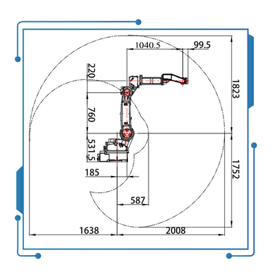 Ehave CM350AR Kaynak Makinesi ile 6 Eksenli Çin GBS Ark Kaynak Robotu GBS6-C2080