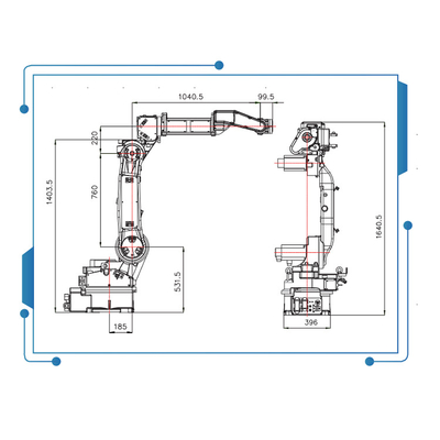 Ehave CM350AR Kaynak Makinesi ile 6 Eksenli Çin GBS Ark Kaynak Robotu GBS6-C2080