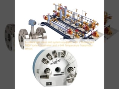 Rosemount 8800 Vortex Akış Ölçer ve 644 Sıcaklık Verici sensör ile donatılmış bir doğal gaz vanası skid sistemi.